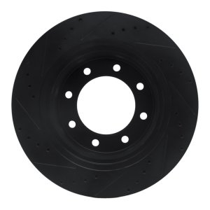 Nissan NV1500 Brake Rotor (1) - Front Right - R1 Concepts - Drilled & Slotted - Black - `12-`21